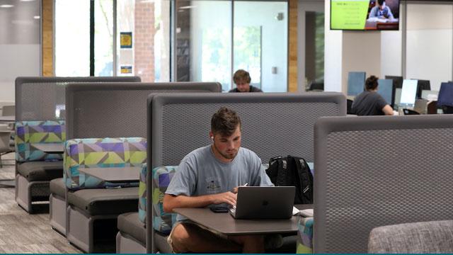 Student studying in the Academic Resource Center